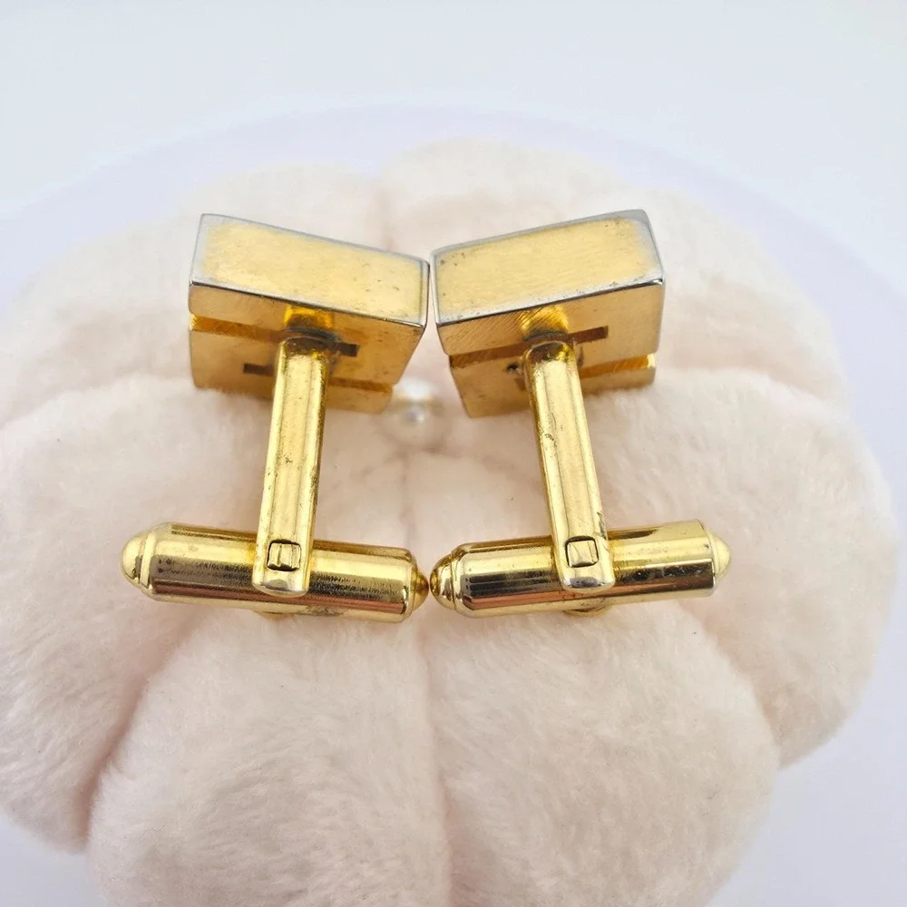 Vintage Monogram 'S' Cufflinks 3D Initial Block Letters Gold Tone FREE $HIPPING!